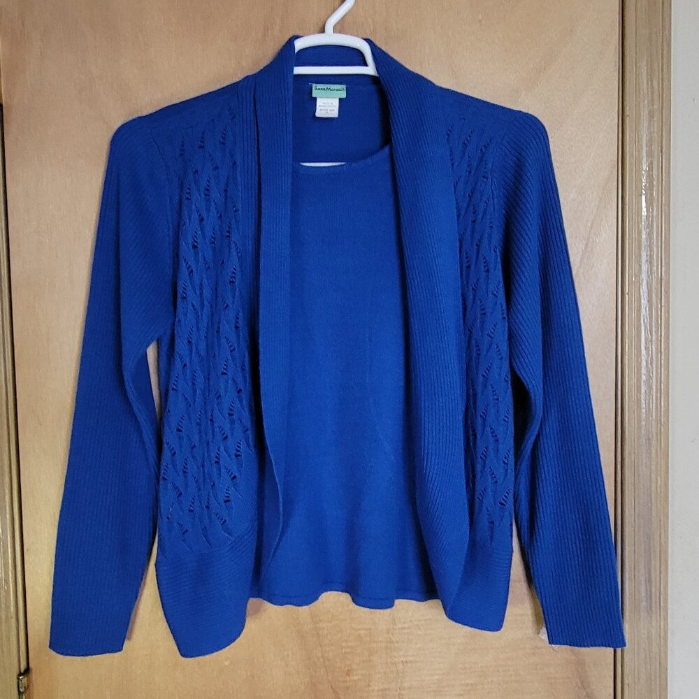 Sara Morgan M Blue Sweater 2n1 Top